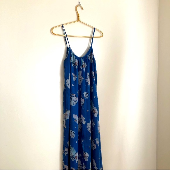 Zara Flowy Blue Maxi Dress - Picture 1 of 9